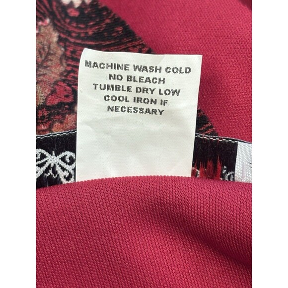 Vtg Y2K Self Esteem Babydoll Top Sz 2X Floral Sheer Red Boho Whimsy - Picture 4 of 5